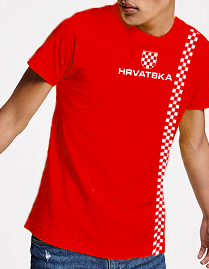 Hrvatska HR Kroatien Flagge Fanartikel - Sportfan' Männer Premium T-Shirt
